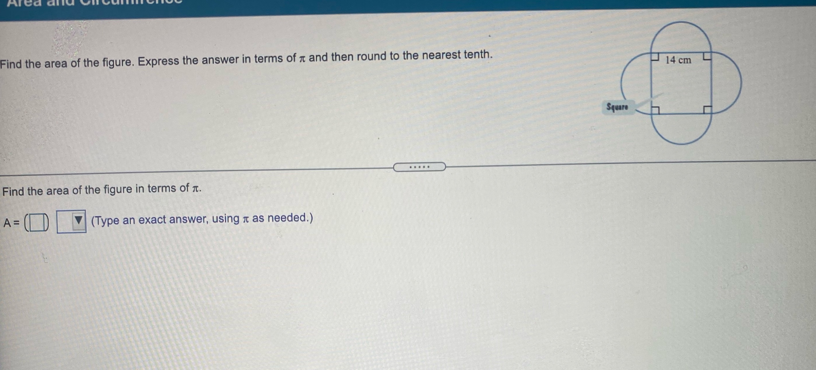 MGF110y Area and circumference Find the area of
