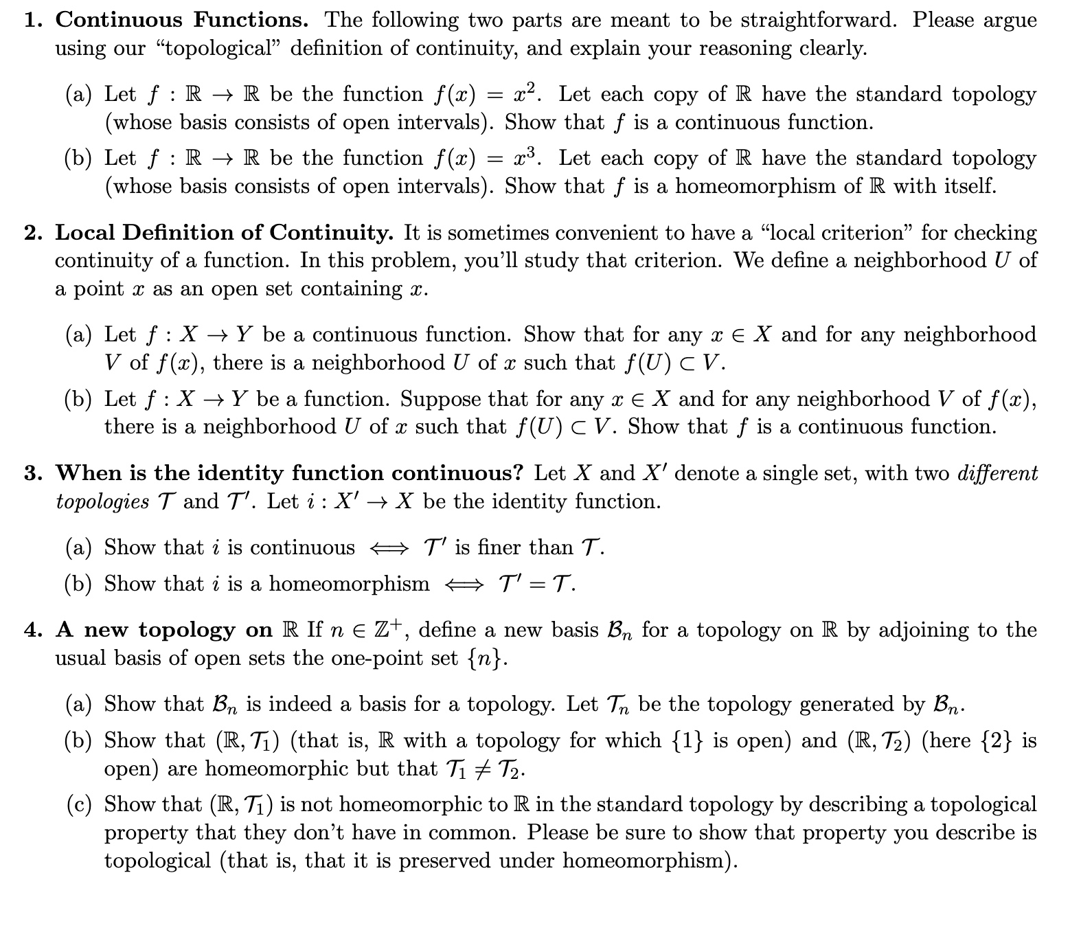 . Continuous Functions. The following two parts