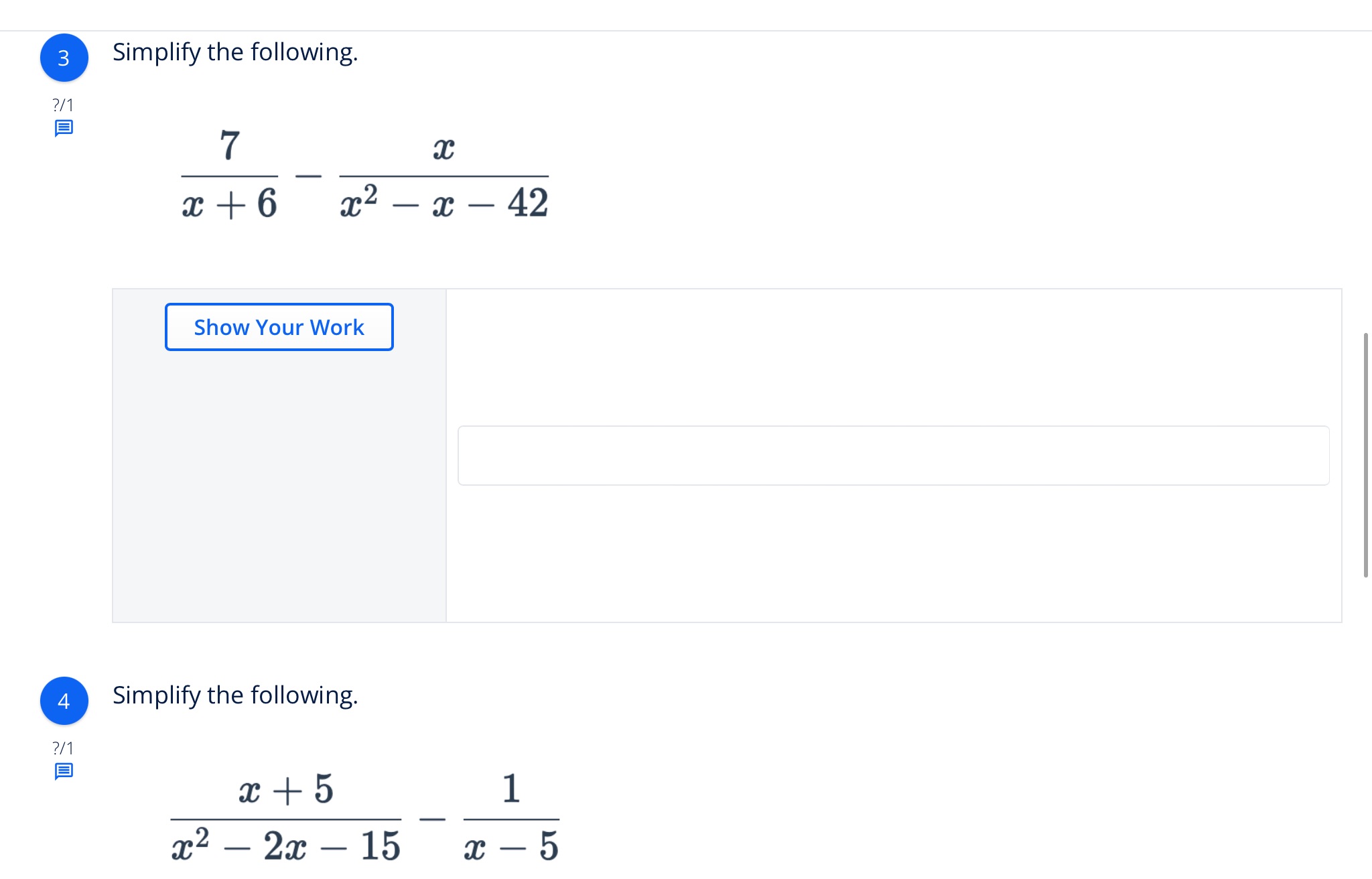 3 and 4 show all work 3 Simplify the following.