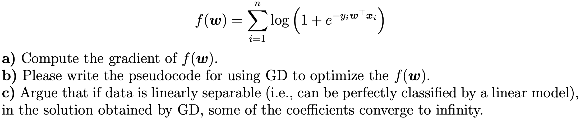 we showed that the Logistic Regression for binary