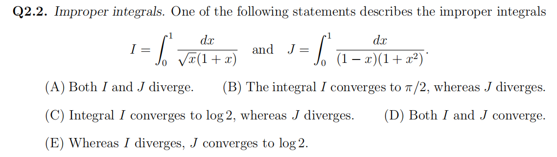 Q2.1. Convergence. Which of the following