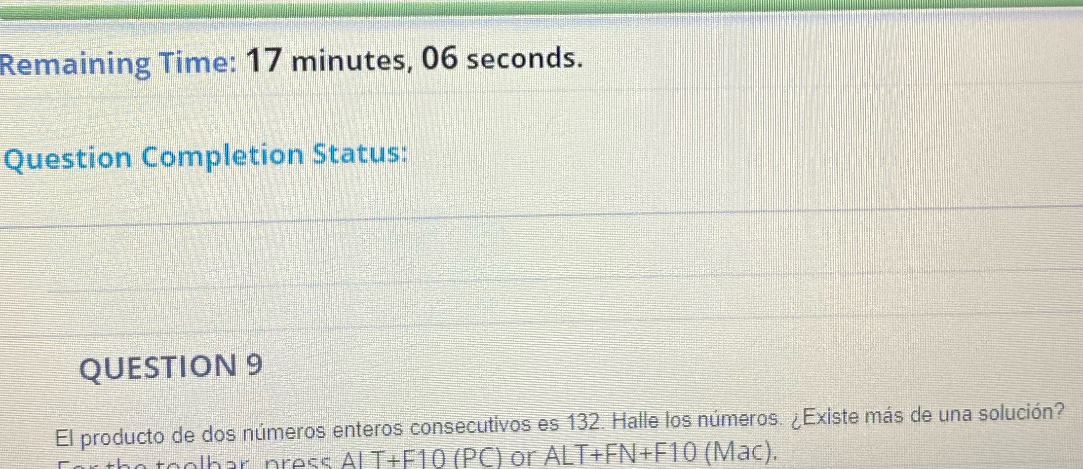 Remaining Time: 17 minutes, 06 seconds. Question