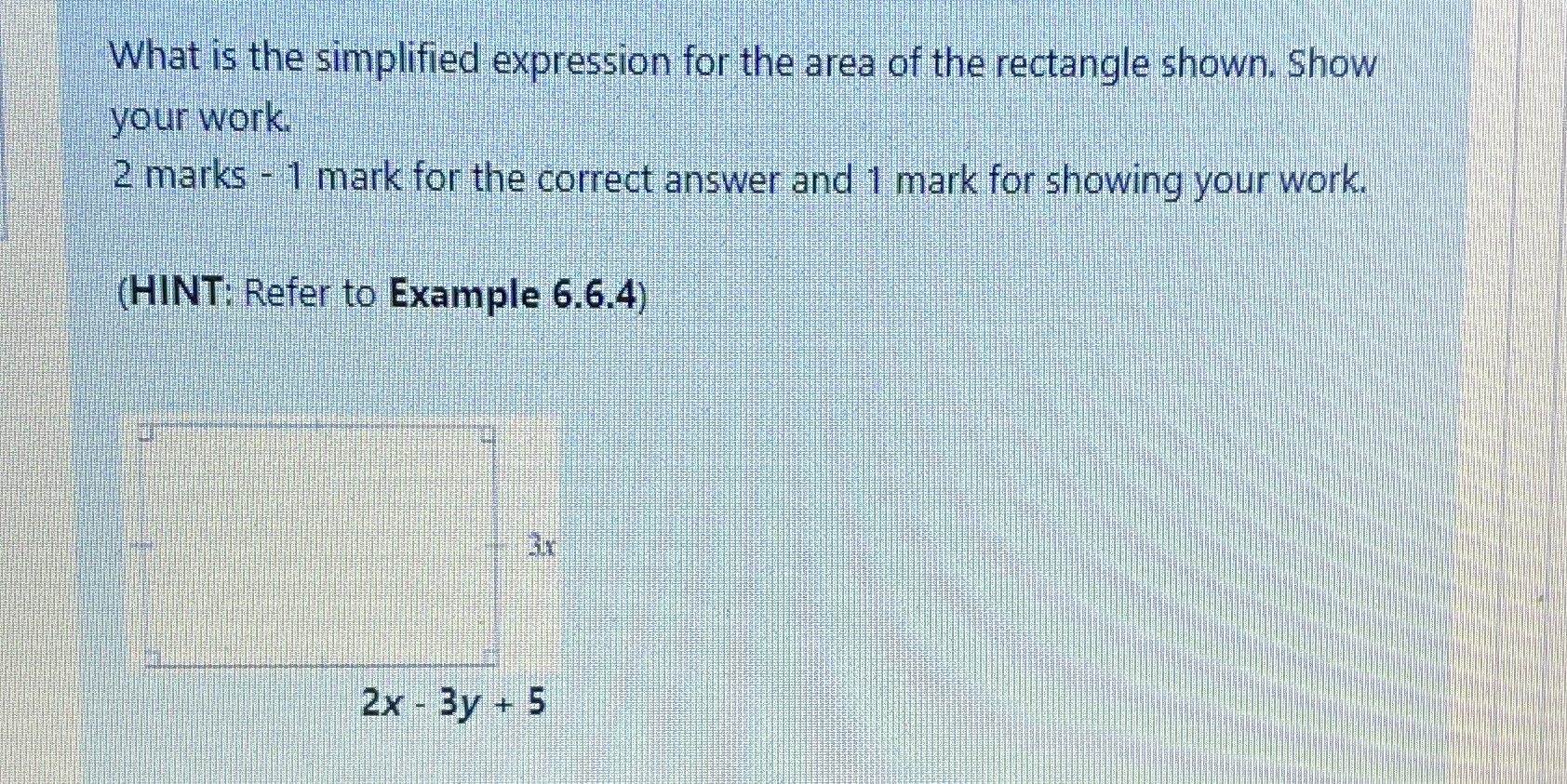 What is the simplified expression for the area of