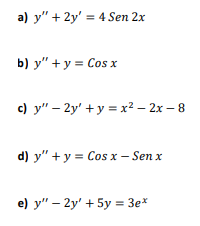 Solve the following DEs with indeterminate