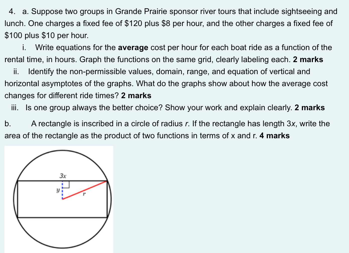 4. a. Suppose two groups in Grande Prairie