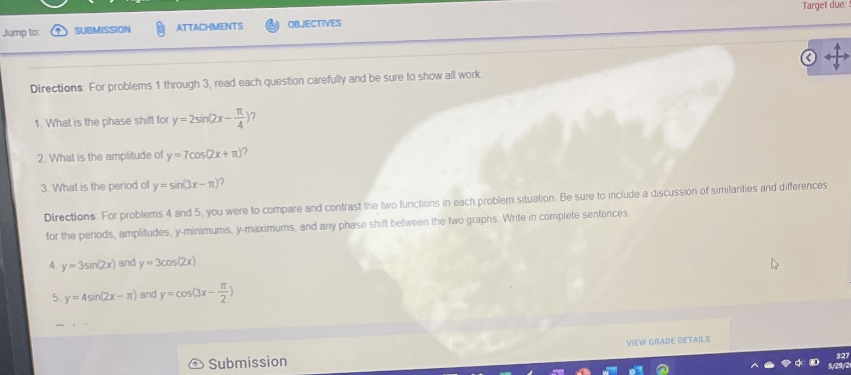 Jump to: SUBMISSION ATTACHMENTS @ OBJECTIVES