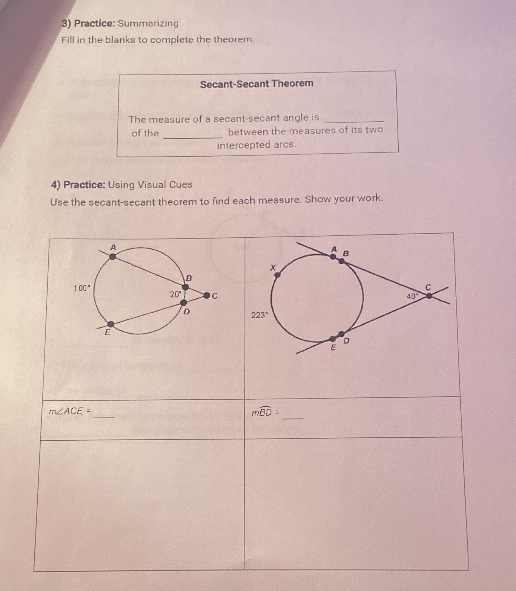 6.6.1 3) Practice: Summarizing Fill in the blanks