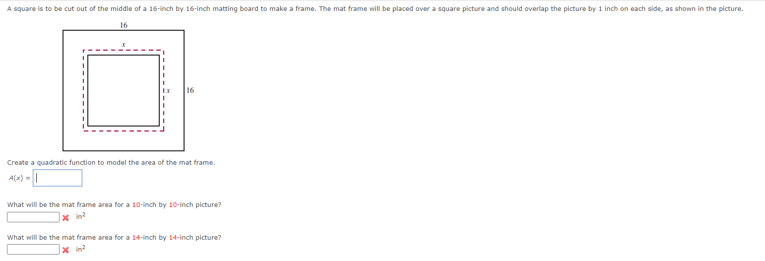 A square is to be cut out of the middle of a