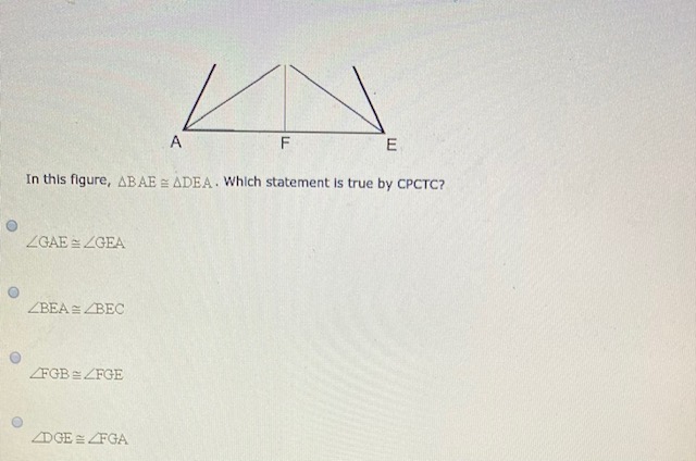 1. 12 C B D G A F E In this figure, ABAE = ADEA.