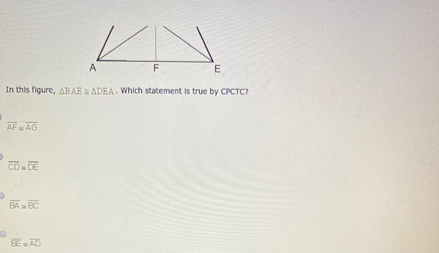 1. 12 C B D G A F E In this figure, ABAE = ADEA.