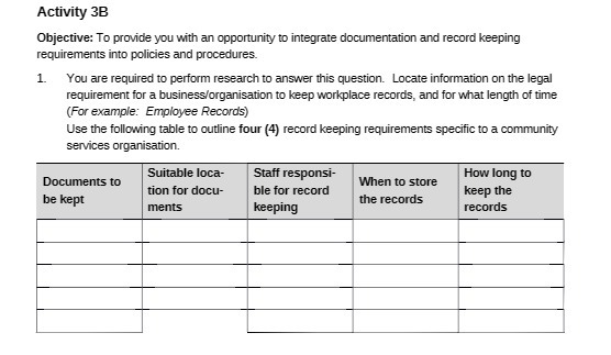 Activity 3B Objective: To provide you with an