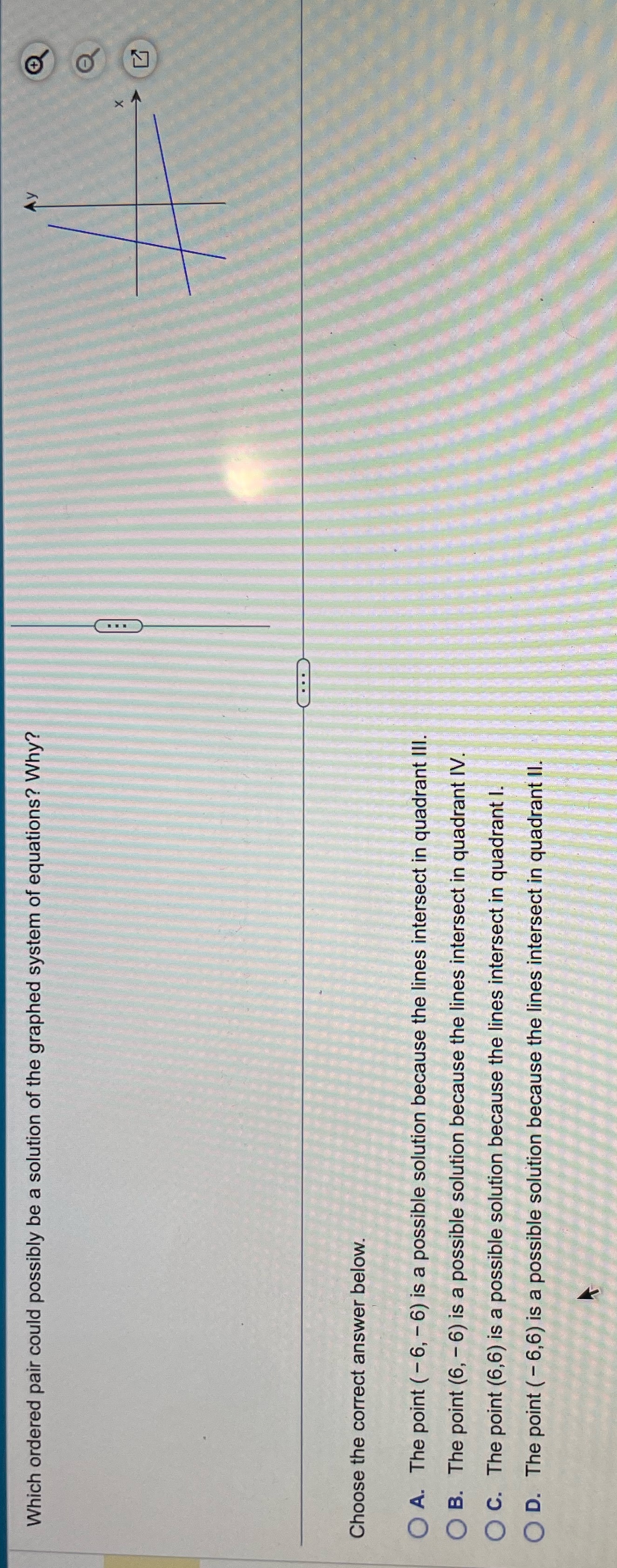 Which ordered pair could possibly be a solution