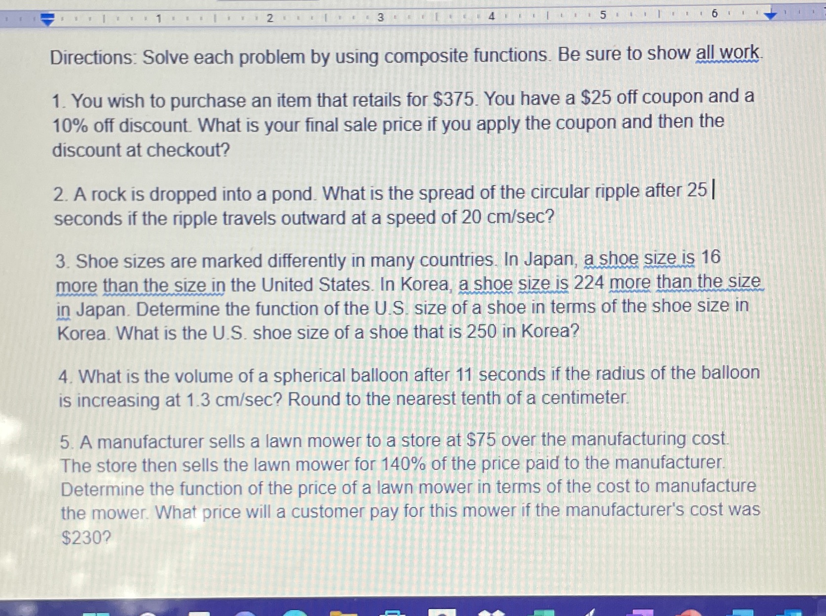 2 3 4 Directions: Solve each problem by using