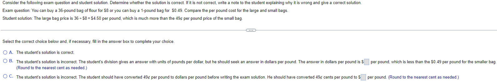 11. Consider the following exam question and