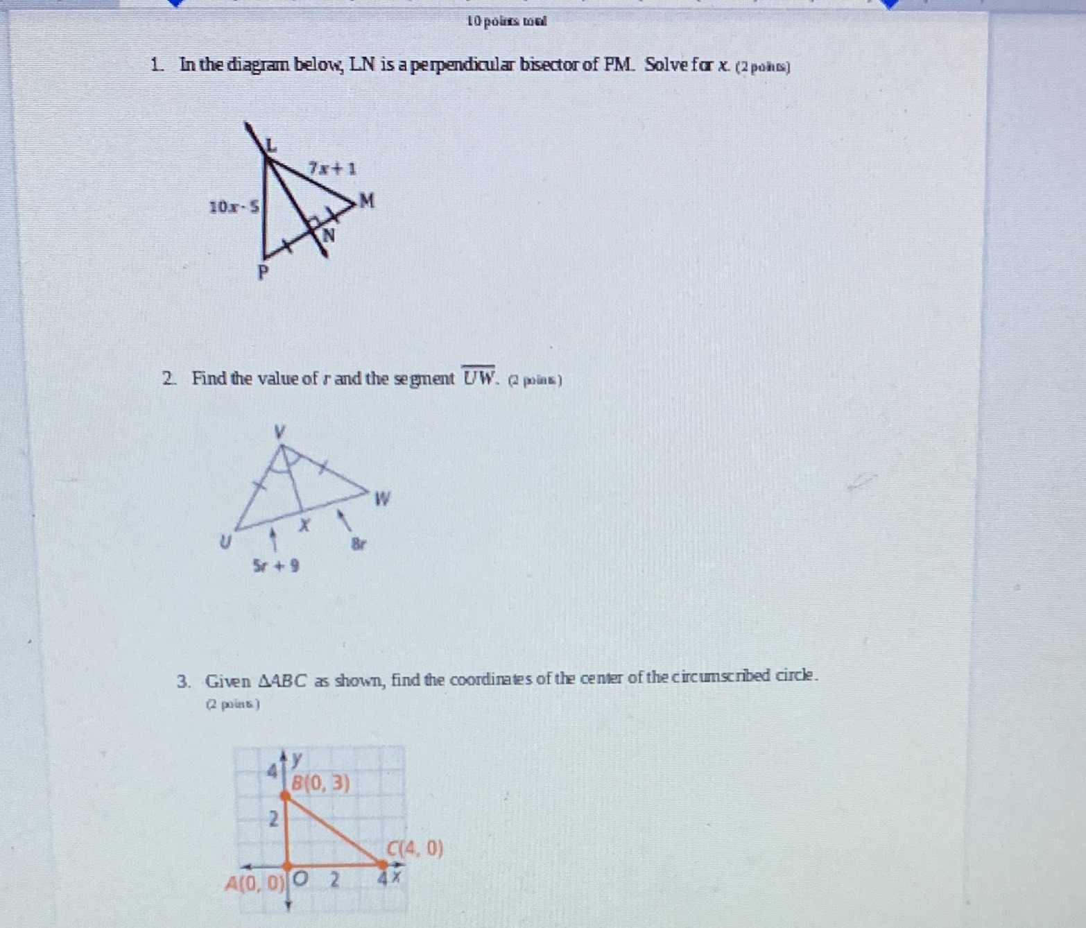 10 polis mol 1. In the diagram below, LN is a