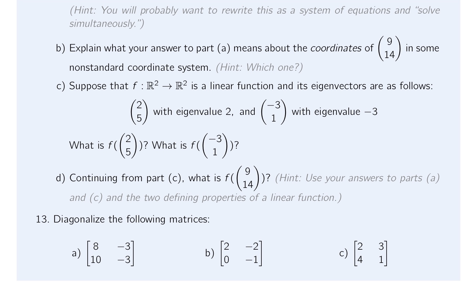 The following questions are from a conceptual