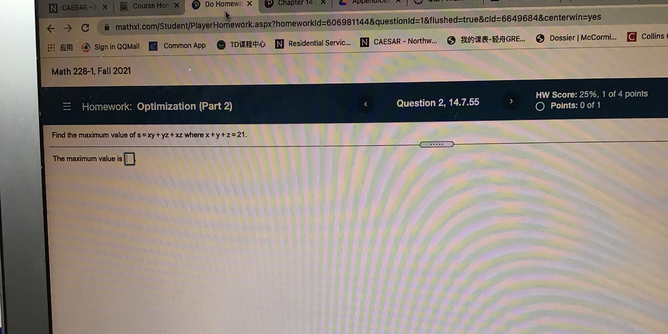 N CAESAR - X Course Hon X Do Homewc X Chapter 14