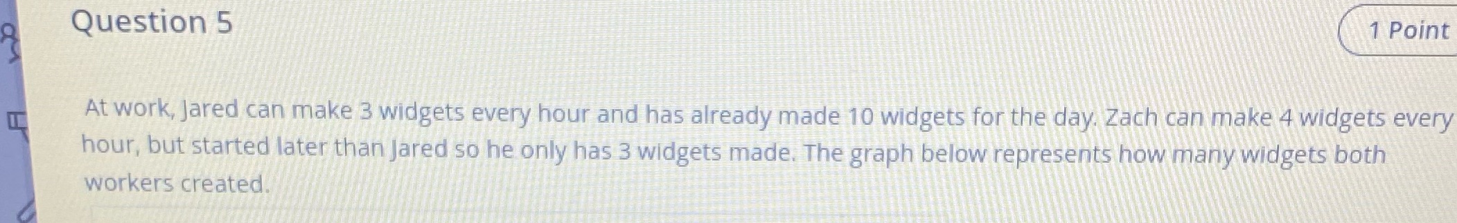 Question 5 1 Point At work, Jared can make 3