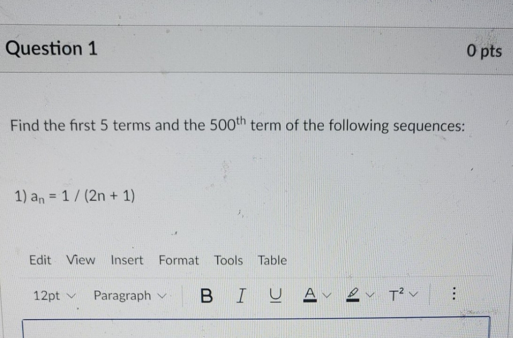 Help me please Question 1 0 pts Find the first 5