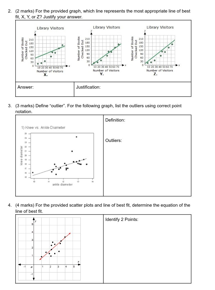 2. (2 marks) For the provided graph, which line