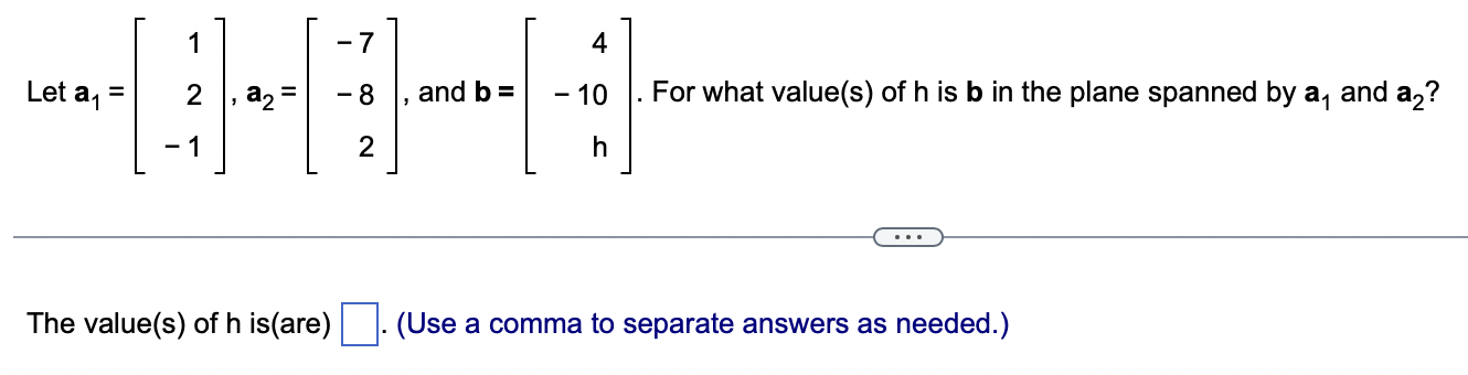 Linear Algebra Vector Equations Q1. Use the