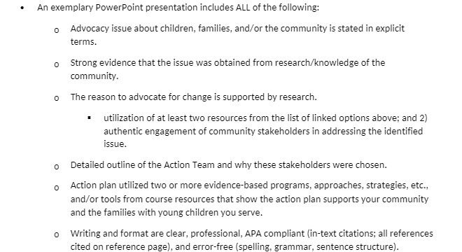 An exemplary Powerpoint presentation includes ALL