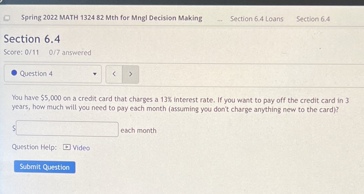 Spring 2022 MATH 1324 82 Mth for Mngl Decision