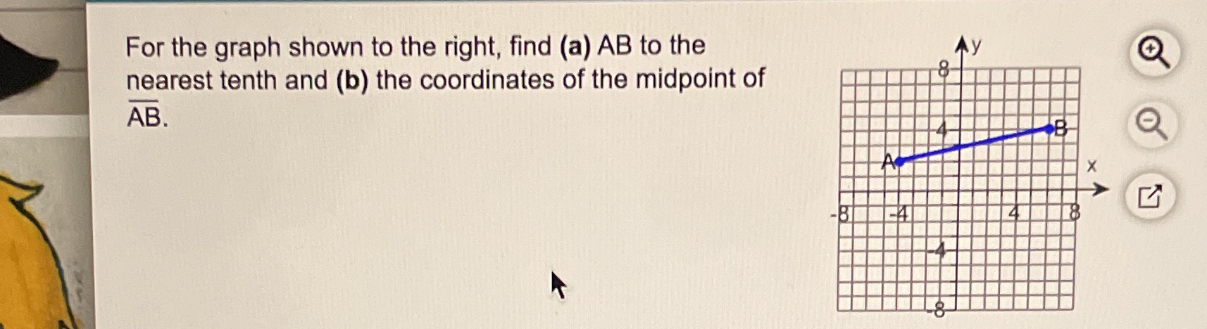 For the graph shown to the right, find (a) AB to