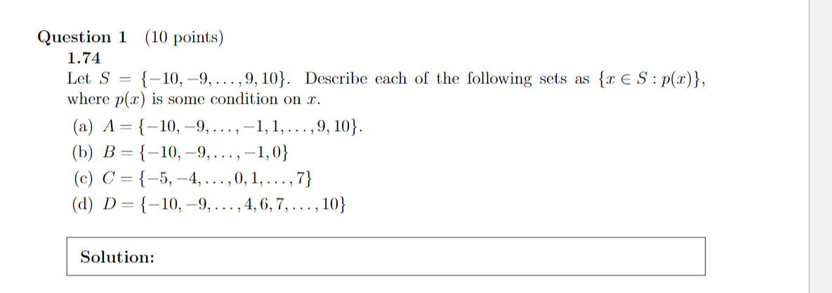 Please show steps to finding solution. Question 1