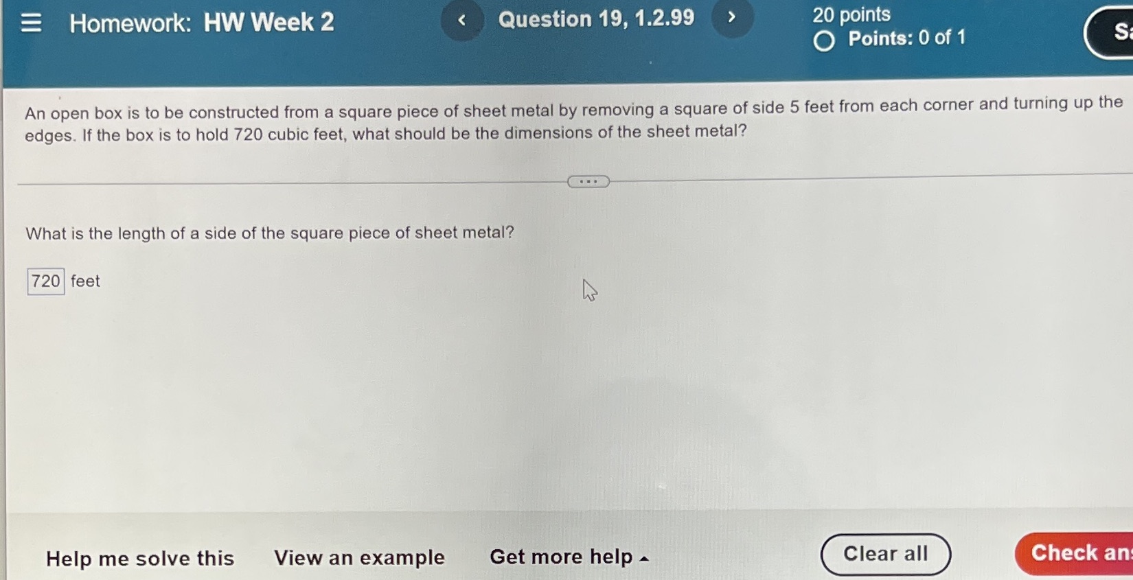 E Homework: HW Week 2 Question 19, 1.2.99 20