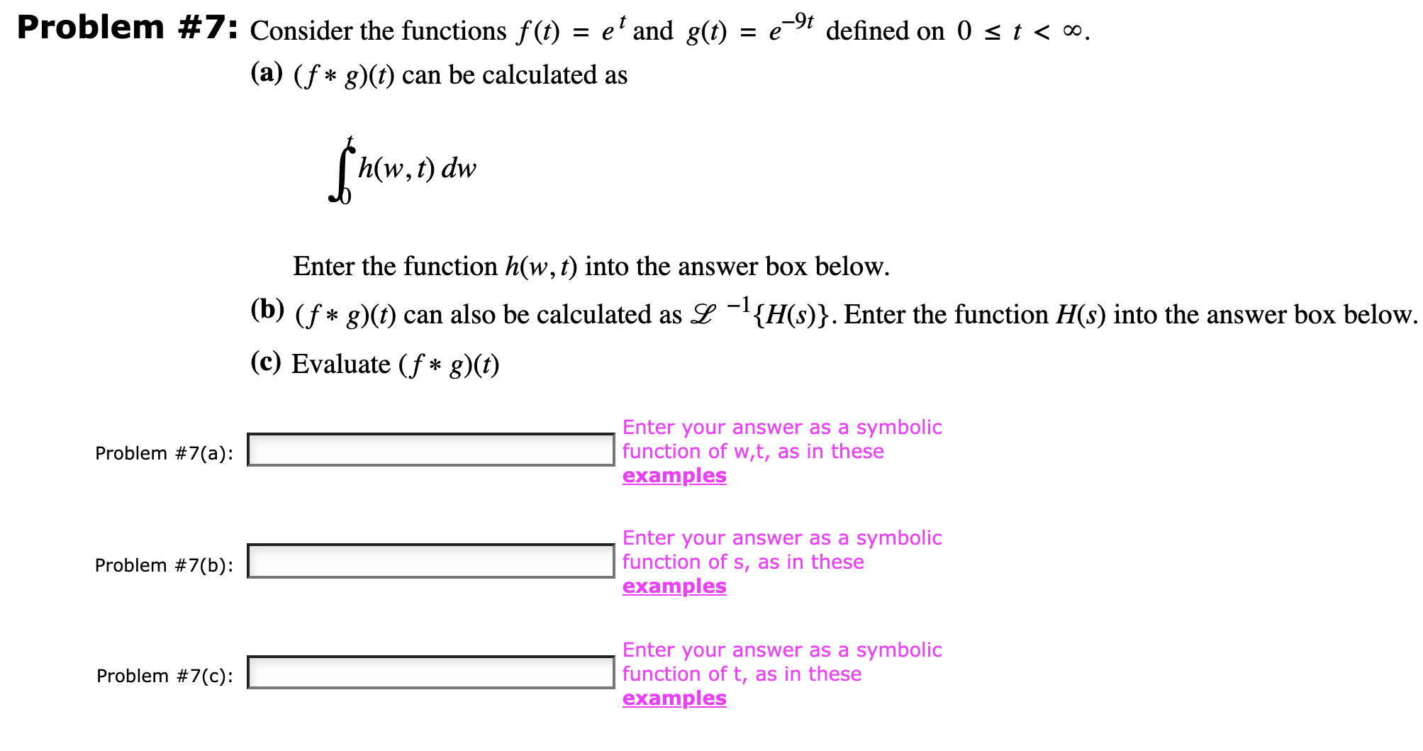 Problem # 5: Let y(t) be the solution to the