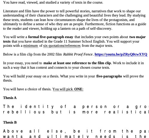 You have read, viewed, and studied a variety of