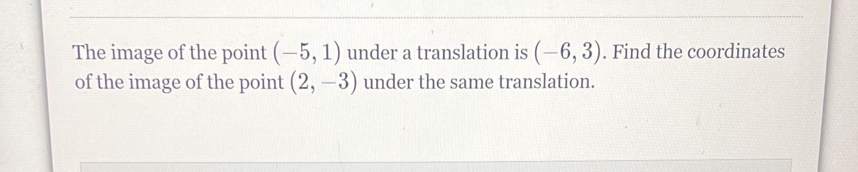 The image of the point (-5, 1) under a
