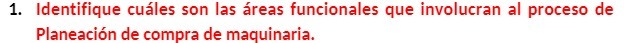 1. Identifique cuales son las areas funcionales