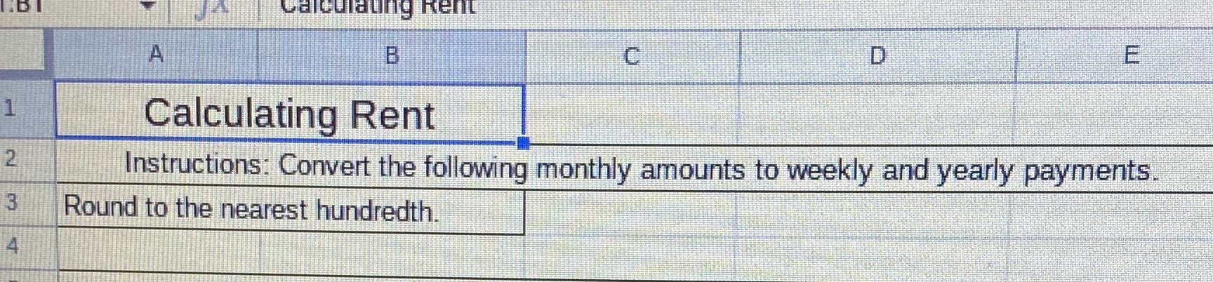 Instructions:convert the following monthly