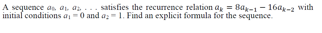 A sequence do, a1, a2, . . . satisfies the