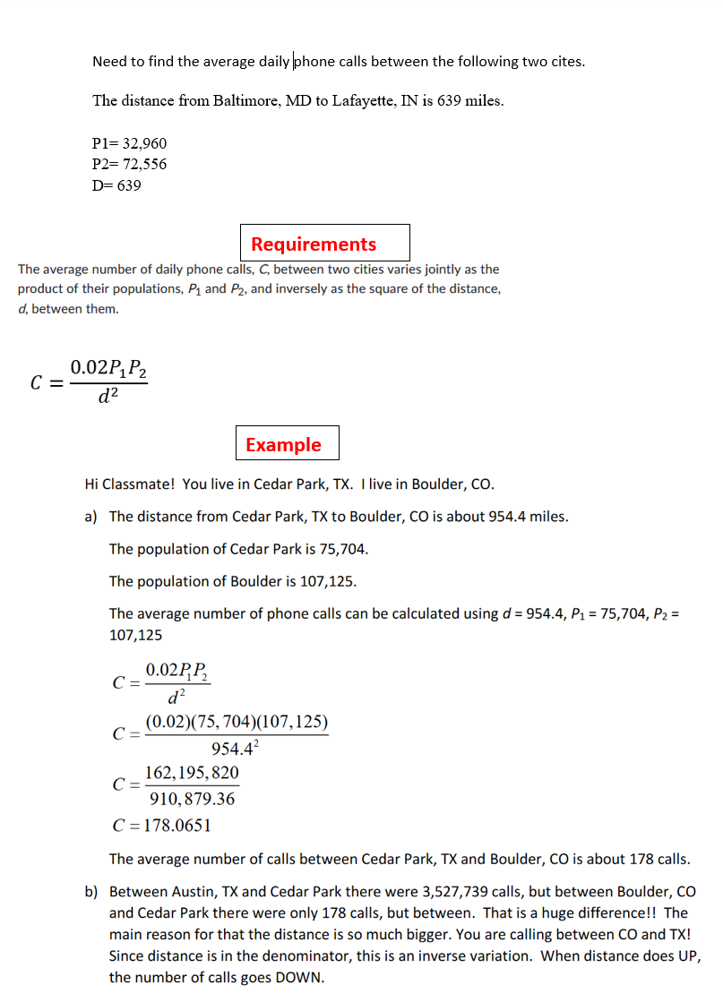 Need to nd the average daily bhone calls between