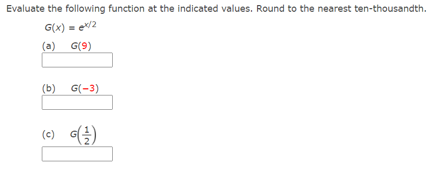 5) \fEvaluate the following function at the