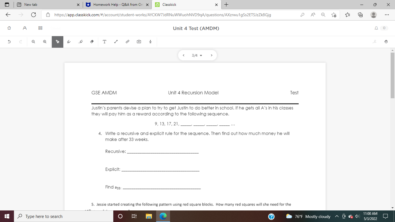 New tab Homework Help - Q&A from On X Classkick X
