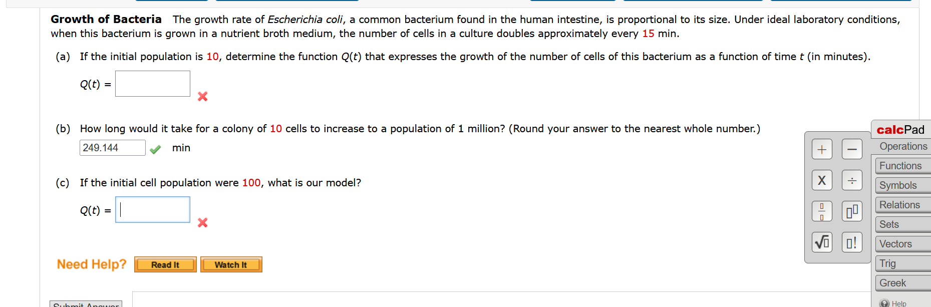 Growth of Bacteria The growth rate of Escherichia