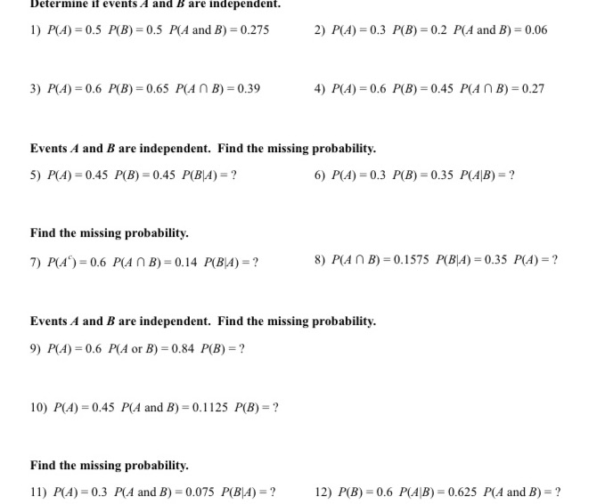 Please explain all the steps Determine if events