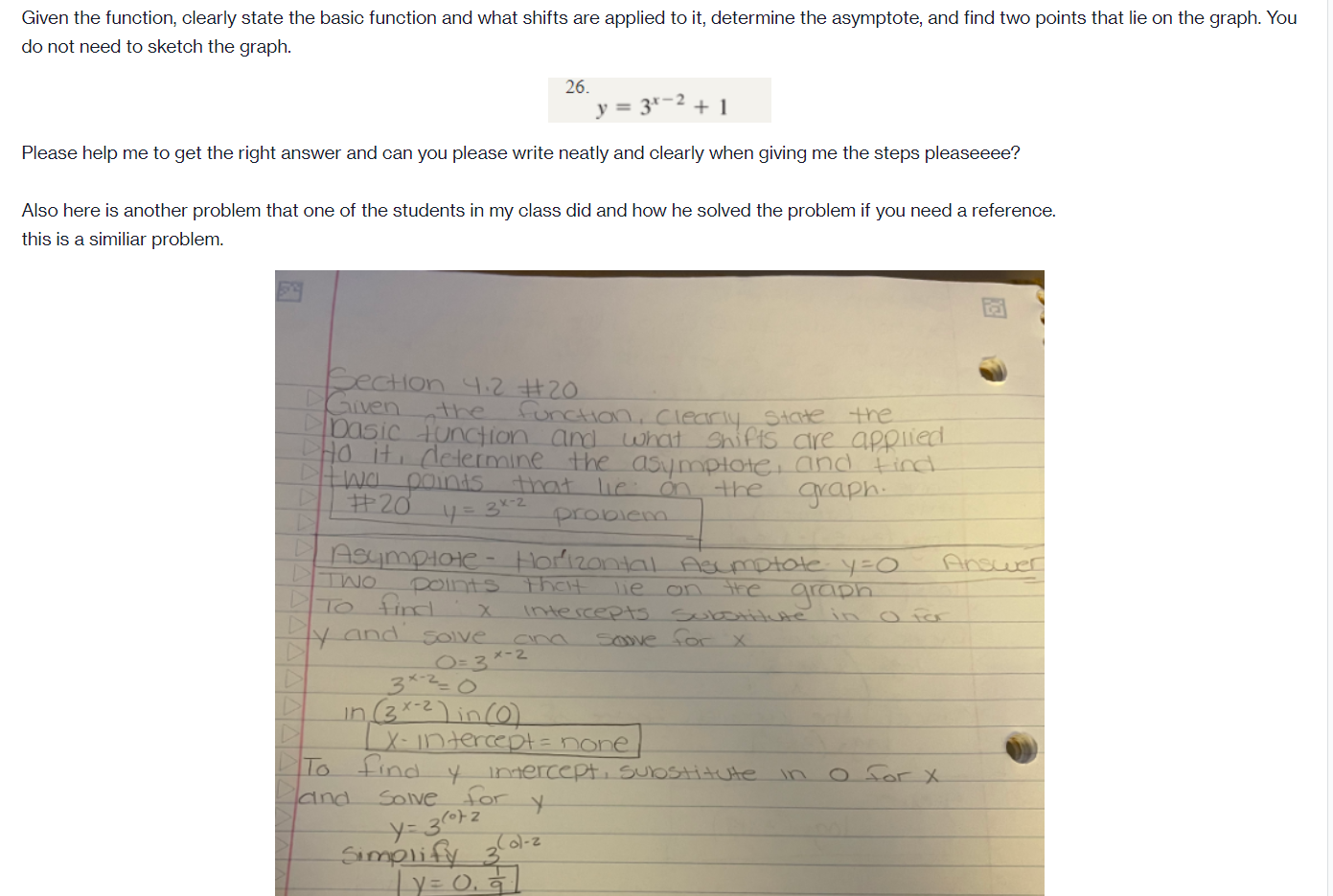 Given the function, clearly state the basic