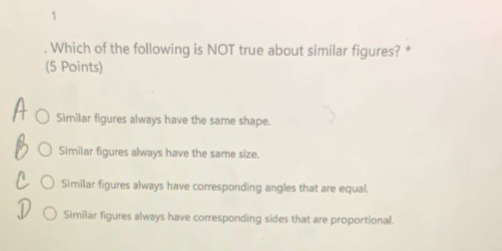 I need some help . Which of the following is NOT