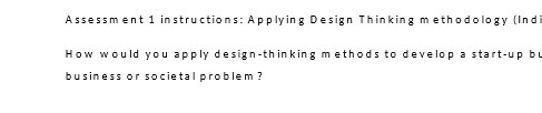 Assessment 1 instructions: Applying Design