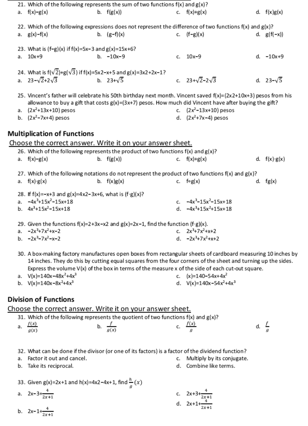 Questions and informations are in the photo