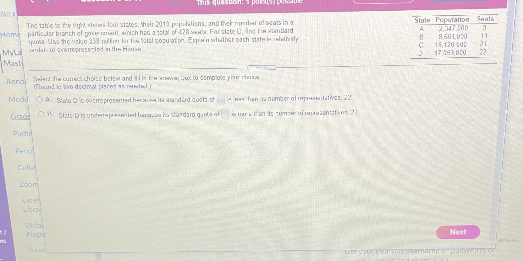 This question: 1 point(s) possible FALL II The