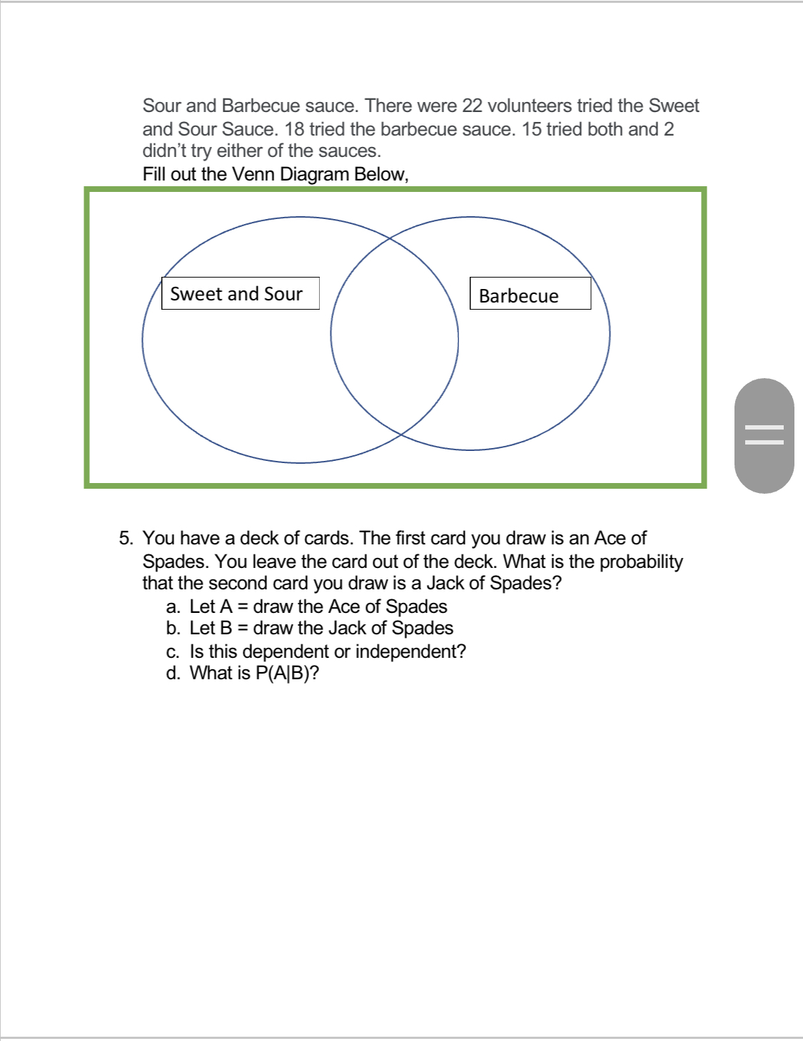 Sour and Barbecue sauce. There were 22 volunteers