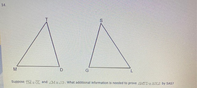 1. 14 M D G Suppose TM =GL and /MEZG . What