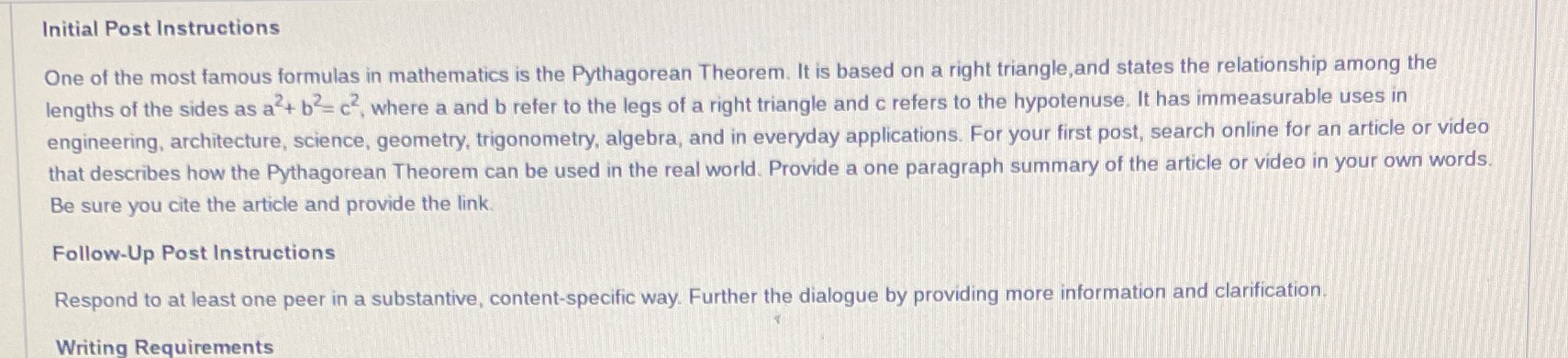 Initial Post Instructions One of the most famous
