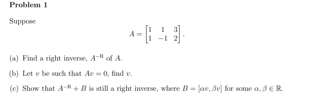 Problem 1 Suppose I 1 3 A [1 1 2] ' (3.)